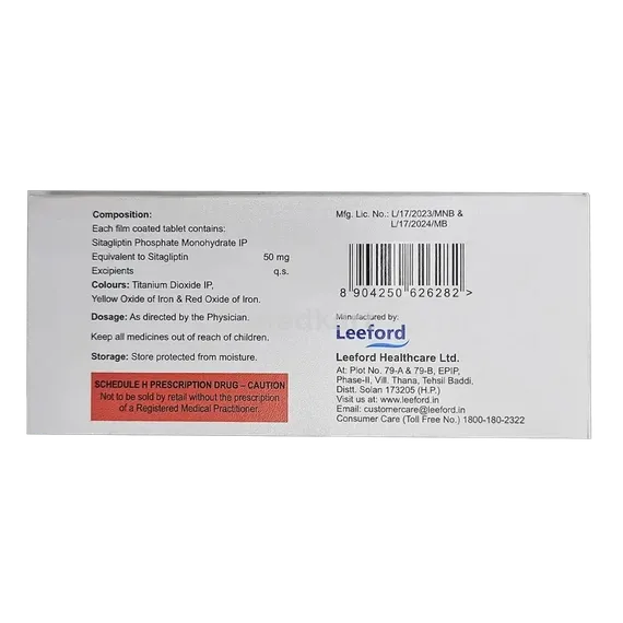 sitaliptin 50mg tablet 10's